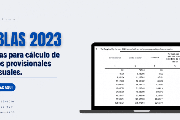 tarifas para retenciones y provisionales 2023 ISR mensual 2023